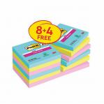 Post-it Super Sticky Notes Cosmic Colour Collection 76 mm x 76 mm 90 Sheets Per Pad (Pack 8 + 4 FREE) 7100259229 39138MM