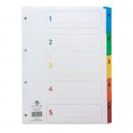 Concord Classic Index 1-5 A4 180gsm Board White with Coloured Mylar Tabs 00201CS2 39176CC