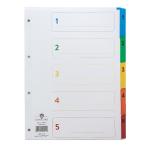 Concord Classic Index 1-5 A4 180gsm Board White with Coloured Mylar Tabs 00201/CS2 39176CC