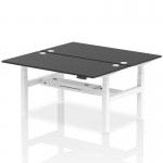 Dynamic Air Back-to-Back W1600 x D800mm Height Adjustable Sit Stand 2 Person Bench Desk With Cable Ports Black Finish White Frame - HA02956 39458DY