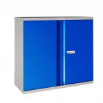 Phoenix SCL Series 2 Door 1 Shelf Steel Storage Cupboard Grey Body Blue Doors with Electronic Lock SCL0891GBE 39715PH