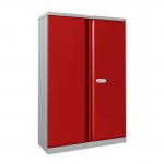Phoenix SCL Series 2 Door 3 Shelf Steel Storage Cupboard Grey Body Red Doors with Electronic Lock SCL1491GRE 39743PH