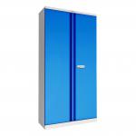 Phoenix SCL Series 2 Door 4 Shelf Steel Storage Cupboard Grey Body Blue Doors with Electronic Lock SCL1891GBE 