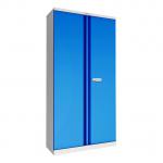 Phoenix SCL Series 2 Door 4 Shelf Steel Storage Cupboard Grey Body Blue Doors with Electronic Lock SCL1891GBE 39757PH