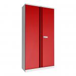 Phoenix SCL Series 2 Door 4 Shelf Steel Storage Cupboard Grey Body Red Doors with Electronic Lock SCL1891GRE 39764PH