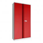 Phoenix SCL Series 2 Door 4 Shelf Steel Storage Cupboard Grey Body Red Doors with Electronic Lock SCL1891GRE 39764PH