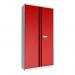 Phoenix SCL Series 2 Door 4 Shelf Steel Storage Cupboard Grey Body Red Doors with Electronic Lock SCL1891GRE 39764PH