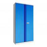 Phoenix SC Series 2 Door 4 Shelf Steel Storage Cupboard Grey Body Blue Doors with Electronic Lock SC1910GBE 39841PH