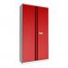 Phoenix SC Series 2 Door 4 Shelf Steel Storage Cupboard Grey Body Red Doors with Electronic Lock SC1910GRE 