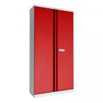 Phoenix SC Series 2 Door 4 Shelf Steel Storage Cupboard Grey Body Red Doors with Electronic Lock SC1910GRE 39848PH