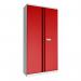 Phoenix SC Series 2 Door 4 Shelf Steel Storage Cupboard Grey Body Red Doors with Electronic Lock SC1910GRE 39848PH