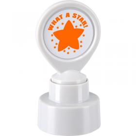 COLOP Self-inking Motivational WHAT A STAR Stamp Impression Size 22x22mm Orange Ink - 147169 40363CL