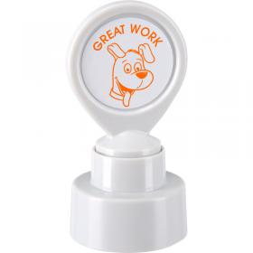 COLOP Self-inking Motivational GREAT WORK Stamp Impression Size 22x22mm Orange Ink - 147174 40398CL