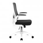 Nautilus Designs Oyster Medium Back Mesh Task Operator Office Chair With Folding Ams Black - BCM/K523/WH-BK 40529NA