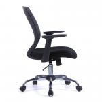 Nautilus Designs Ultra Medium Back Sturdy and Flexible Designer Task Office Chair With Arms Black - BCP/F590/BK 40550NA