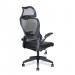 Nautilus Designs Canis High Back Mesh Task Operator Office Chair With Moulded Foam Seat Folding Arms and Optional Headrest Black - BCM/K540/BK 40557NA