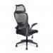 Nautilus Designs Canis High Back Mesh Task Operator Office Chair With Moulded Foam Seat Folding Arms and Optional Headrest Black - BCMK540BK 40557NA