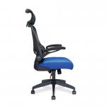 Nautilus Designs Canis High Back Mesh Task Operator Office Chair With Moulded Foam Seat Folding Arms and Optional Headrest Blue - BCM/K540/BK-BL 40564NA