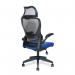 Nautilus Designs Canis High Back Mesh Task Operator Office Chair With Moulded Foam Seat Folding Arms and Optional Headrest Blue - BCMK540BK-BL 40564NA