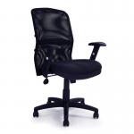 Nautilus Designs Jupiter Medium Back Mesh Executive Task Operator Office Chair With Adjustable Lumbar Support and Arms Black - DPA6200ATGFBK 40571NA