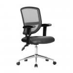 Nautilus Designs Nexus Designer High Back Mesh Operator Office Chair Sculptured Lumbar and Spine Support Black Vinyl - BCM/K512/BKV/ADT 40585NA