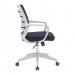 Nautilus Designs Spyro Designer Medium Back Detailed Mesh Task Operator Office Chair With Fixed Arms Black Seat and White Frame - BCM/K488/WH-BK 40613NA