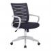 Nautilus Designs Spyro Designer Medium Back Detailed Mesh Task Operator Office Chair With Fixed Arms Black Seat and White Frame - BCMK488WH-BK 40613NA