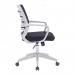 Nautilus Designs Spyro Designer Medium Back Detailed Mesh Task Operator Office Chair With Fixed Arms Black Seat and White Frame - BCMK488WH-BK 40613NA