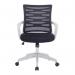 Nautilus Designs Spyro Designer Medium Back Detailed Mesh Task Operator Office Chair With Fixed Arms Black Seat and White Frame - BCMK488WH-BK 40613NA