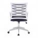 Nautilus Designs Spyro Designer Medium Back Detailed Mesh Task Operator Office Chair With Fixed Arms Black Seat and White Frame - BCMK488WH-BK 40613NA