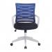 Nautilus Designs Spyro Designer Medium Back Detailed Mesh Task Operator Office Chair With Fixed Arms Blue Seat and White Frame - BCM/K488/WH-BL 40620NA