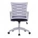 Nautilus Designs Spyro Designer Medium Back Detailed Mesh Task Operator Office Chair With Fixed Arms Purple Seat and White Frame - BCM/K488/WH-PL 40627NA