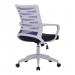 Nautilus Designs Spyro Designer Medium Back Detailed Mesh Task Operator Office Chair With Fixed Arms Purple Seat and White Frame - BCM/K488/WH-PL 40627NA