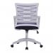 Nautilus Designs Spyro Designer Medium Back Detailed Mesh Task Operator Office Chair With Fixed Arms Purple Seat and White Frame - BCMK488WH-PL 40627NA