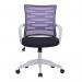 Nautilus Designs Spyro Designer Medium Back Detailed Mesh Task Operator Office Chair With Fixed Arms Purple Seat and White Frame - BCMK488WH-PL 40627NA