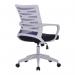 Nautilus Designs Spyro Designer Medium Back Detailed Mesh Task Operator Office Chair With Fixed Arms Purple Seat and White Frame - BCMK488WH-PL 40627NA