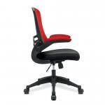 Nautilus Designs Luna Designer High Back Two Tone Mesh Task Operator Office Chair With Folding Arms & Black Shell Red/Black - BCM/T1302/RD 40662NA