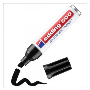 edding 500 Permanent Marker Chisel Tip 2-7mm Line Black Pack 10 -