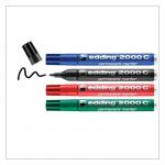 edding 2000C Permanent Marker Bullet Tip 1.5-3mm Line Assorted Colours (Pack 4) - 4-2000C-4 40713ED