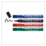 edding 2000C Permanent Marker Bullet Tip 1.5-3mm Line Assorted Colours (Pack 4) - 4-2000C-4 40713ED