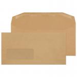 ValueX DL Envelopes Mailer Gummed Window Manilla 80gsm (Pack 1000) - 13810 40716BL