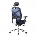 Nautilus Designs Polaris High Back Mesh Synchronous Executive Office Chair With Adjustable Headrest and Height Adjustable Arms Blue - BCM/K113/BL 40718NA