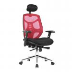 Nautilus Designs Polaris High Back Mesh Synchronous Executive Office Chair With Adjustable Headrest and Height Adjustable Arms Red - BCMK113RD 40725NA