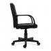 Nautilus Designs Delph Medium Back Leather Faced Executive Office Chair With Decorative Detail and Fixed Arms Black - DPA2014MB/LBK 40753NA