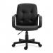 Nautilus Designs Delph Medium Back Leather Faced Executive Office Chair With Decorative Detail and Fixed Arms Black - DPA2014MB/LBK 40753NA