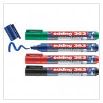 edding 363 Whiteboard Marker Chisel Tip 1-5mm Line Assorted Colours (Pack 4) - 4-363-4 40755ED