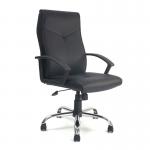 Nautilus Designs Weston High Back Leather Faced Executive Office Chair With Fixed Arms Black - DPA1820ATGLBK 40760NA