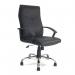 Nautilus Designs Weston High Back Leather Faced Executive Office Chair With Fixed Arms Black - DPA1820ATGLBK 40760NA