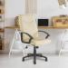 Nautilus Swithland High Back Leather Faced Executive Office Chair With Detailed Stitching and Fixed Arms Cream - DPA2007ATG/LCM 40774NA