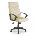 Nautilus Swithland High Back Leather Faced Executive Office Chair With Detailed Stitching and Fixed Arms Cream - DPA2007ATGLCM 40774NA